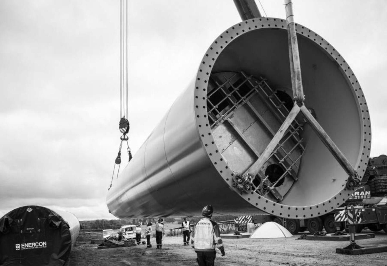 Construction of Wind Turbine E-53 in Laukuva